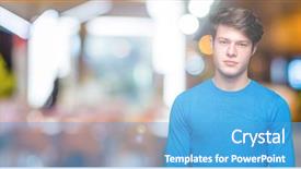  Presentation with blue - Presentation design having young handsome man wearing blue background and a teal colored foreground