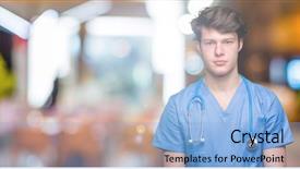  Presentation with simple medical - Presentation design having serious expression on face simple background and a light blue colored foreground