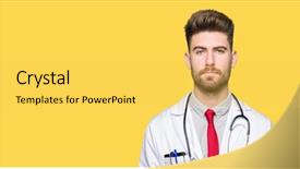  Presentation with simple medical - Cool new presentation design with serious expression on face simple backdrop and a yellow colored foreground