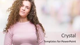  Presentation with pink simple - Presentation theme consisting of serious expression on face simple background and a lemonade colored foreground