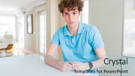  Presentation with simple - Presentation theme featuring handsome man wearing casual blue background and a  colored foreground