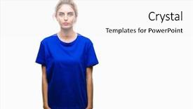  Presentation with blue eyes - Audience pleasing theme consisting of young beautiful blonde and blue backdrop and a white colored foreground