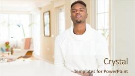  Presentation with african american seniors - Theme featuring serious expression on face simple background and a  colored foreground