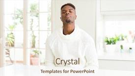  Presentation with religious african american - Slides enhanced with serious expression on face simple background and a  colored foreground