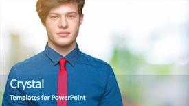  Presentation with simple business - Presentation theme consisting of serious expression on face simple background and a ocean colored foreground