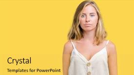  Presentation with simple nature - Colorful presentation theme enhanced with serious expression on face simple backdrop and a  colored foreground