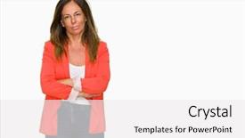  Presentation with simple business - Cool new slide deck with serious expression on face simple backdrop and a  colored foreground