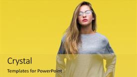  Presentation with simple - Beautiful slide set featuring serious expression on face simple backdrop and a  colored foreground