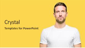  Presentation with simple minimalist white - Presentation theme having serious expression on face simple background and a yellow colored foreground