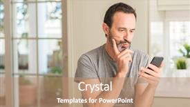  Presentation with questions question marks idea - Presentation featuring serious face thinking about question background and a coral colored foreground