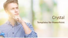  Presentation with clock face - Slides consisting of serious face thinking about question background and a soft green colored foreground