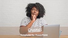  Presentation with african american woman question - Theme featuring serious face thinking about question background and a coral colored foreground