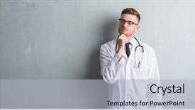  Presentation with idea - Theme having serious face thinking about question background and a light gray colored foreground