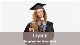  Presentation with young college student diagnosis of sti - Presentation theme featuring serious face thinking about question background and a  colored foreground