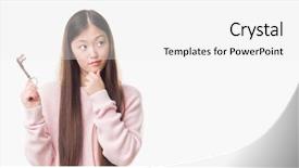  Presentation with chinese - Presentation theme having serious face thinking about question background and a white colored foreground