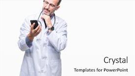  Presentation with questions question marks idea - Audience pleasing PPT layouts consisting of serious face thinking about question backdrop and a white colored foreground