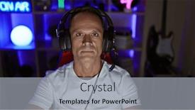  Presentation with home office - PPT theme with serious-faced-middle-age-man and a  colored foreground