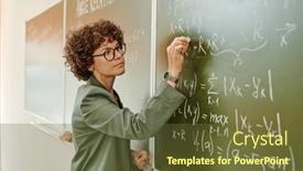  Presentation with algebra - Theme enhanced with serious-female-teacher-of-algebra background and a tawny brown colored foreground