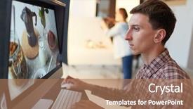  Presentation with monitoring - Audience pleasing presentation theme consisting of serious food-blogger looking backdrop and a coral colored foreground