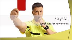  Presentation with football referee - Audience pleasing slides consisting of serious-football-referee-blowing backdrop and a white colored foreground