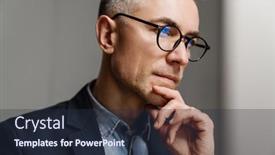  Presentation with forward - Slide set enhanced with serious-grey-man-wearing-eyeglasses background and a tawny brown colored foreground