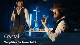  Presentation with pub - Slides with serious-guys-smoking-hookah background and a ocean colored foreground