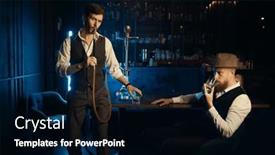  Presentation with pub - Presentation featuring serious-guys-smoking-hookah background and a wine colored foreground