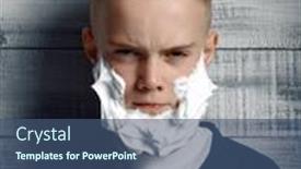  Presentation with shaving - Cool new presentation theme with serious-little-boy-with-shaving backdrop and a  colored foreground