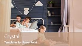  Presentation with scrolling - Presentation theme featuring serious-little-girl-with-touchpad background and a coral colored foreground