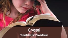  Presentation with bible - Theme enhanced with serious looking girl studying bible background and a tawny brown colored foreground