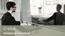  Presentation with black business - PPT theme enhanced with serious-man-in-a-black background and a  colored foreground