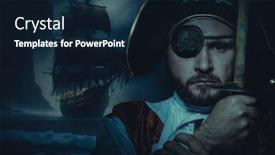  Presentation with old man - Presentation enhanced with serious-man-pirate-with-eye background and a wine colored foreground