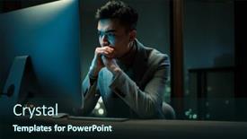  Presentation with contract - Presentation theme enhanced with serious-man-read-important-contract background and a navy blue colored foreground