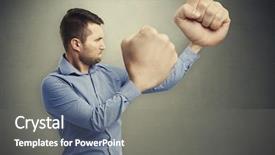  Presentation with buddhas picture - Amazing slide set having serious man with big backdrop and a gray colored foreground