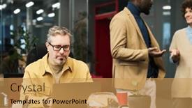  Presentation with intercultural - Presentation having serious-mature-businessman-networking background and a yellow colored foreground