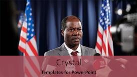  Presentation with interview - Theme featuring serious-mature-male-politician background and a  colored foreground