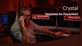  Presentation with server room - PPT layouts consisting of serious-mature-programmer-or-director background and a wine colored foreground