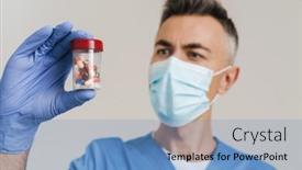  Presentation with capsules - Slide deck enhanced with serious-medical-doctor-in-face background and a teal colored foreground