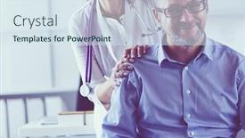  Presentation with medical laptop - Cool new presentation with serious-medical-team-using backdrop and a sky blue colored foreground