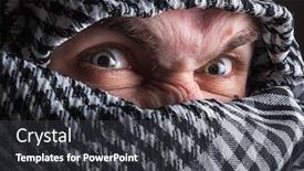  Presentation with eastern - PPT layouts having jihad - serious middle eastern man looking background and a dark gray colored foreground