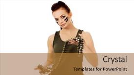  Presentation with military k9 - Slides having serious military woman with bullet background and a  colored foreground