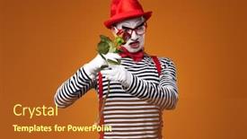  Presentation with mime - Beautiful PPT layouts featuring serious-mime-man-in-red backdrop and a red colored foreground