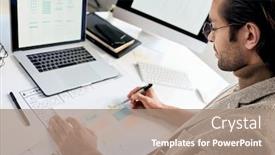  Presentation with interface - Slide deck consisting of serious-phone-interface-engineer background and a coral colored foreground