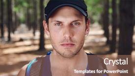  Presentation with runner - Colorful PPT theme enhanced with serious portrait of marathon trail backdrop and a coral colored foreground