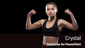  Presentation with strength - Amazing slides having serious-sporty-girl-in-black backdrop and a wine colored foreground