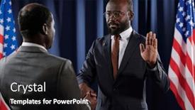  Presentation with president - Presentation with serious-young-african-american-male background and a wine colored foreground