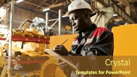  Presentation with technical - Presentation theme enhanced with serious-young-black-man background and a  colored foreground