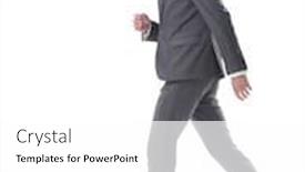  Presentation with young business man - Presentation design enhanced with serious young business man confidently goes forward background and a white colored foreground