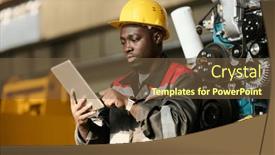  Presentation with scrolling - Slide deck having serious-young-foreman-or-control background and a tawny brown colored foreground