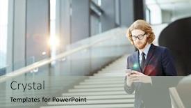  Presentation with airport lounge - Presentation featuring posh corporate - serious young man in elegant background and a light gray colored foreground